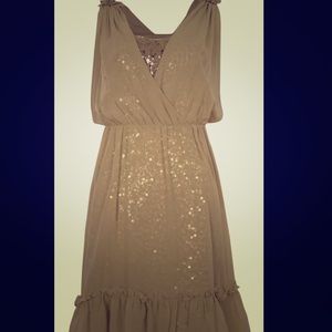 Jessica Simpson HiLo/Veiled Sequined Chiffon Dress